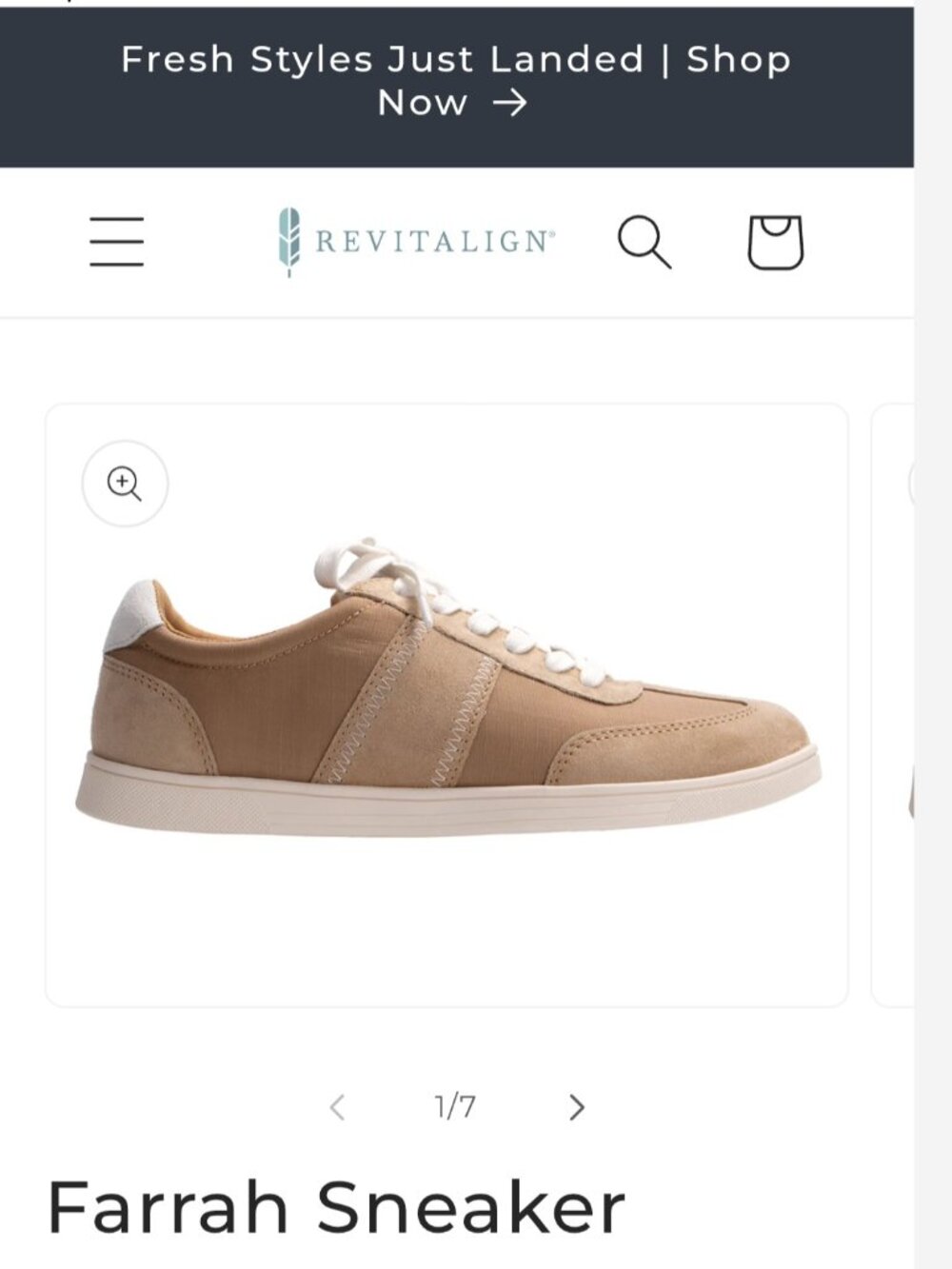 Revitalign Farrah Sneaker Shoe Suede